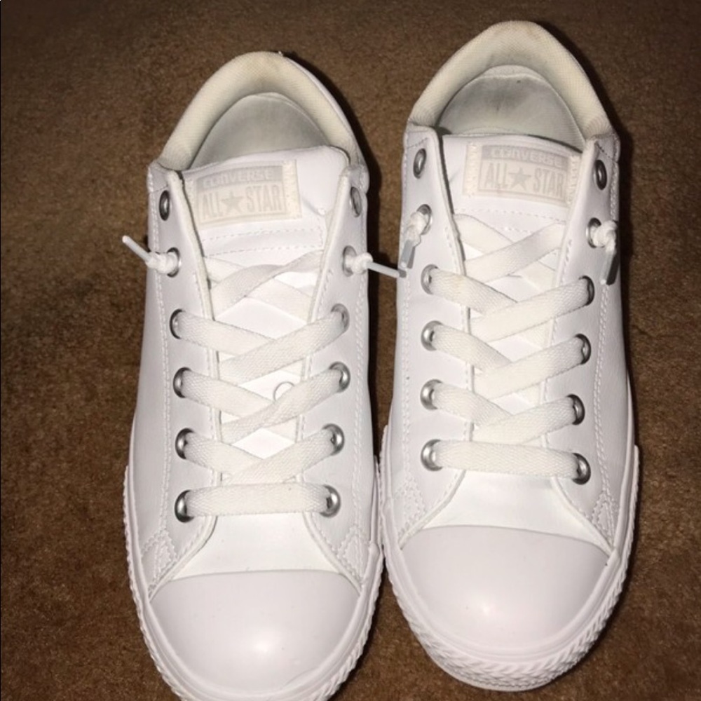White Leather Converse